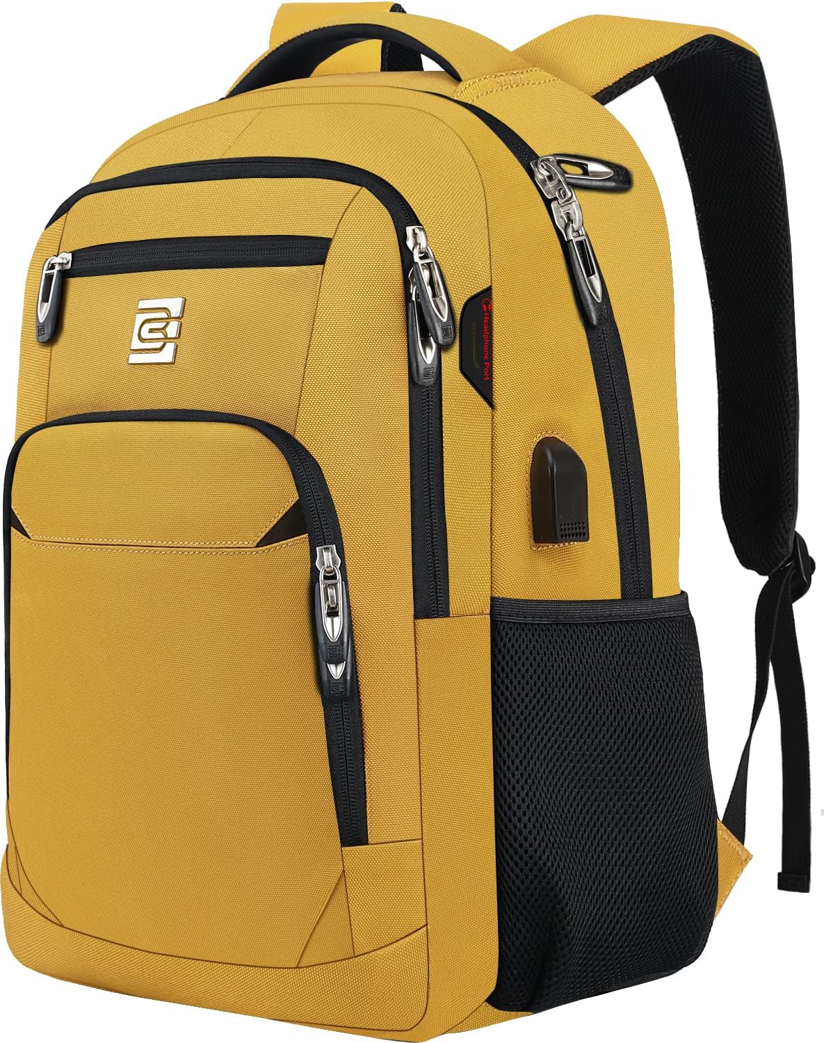 Tech Backpack for Laptops Up to 15.6 Inches with Integrated USB Power Port & Hidden Security Pocket | Polyester Daypack for College Students