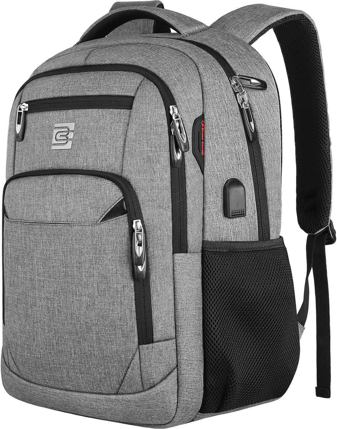 Tech Backpack for Laptops Up to 15.6 Inches with Integrated USB Power Port & Hidden Security Pocket | Polyester Daypack for College Students