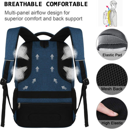 Tech Backpack for Laptops Up to 15.6 Inches with Integrated USB Power Port & Hidden Security Pocket | Polyester Daypack for College Students