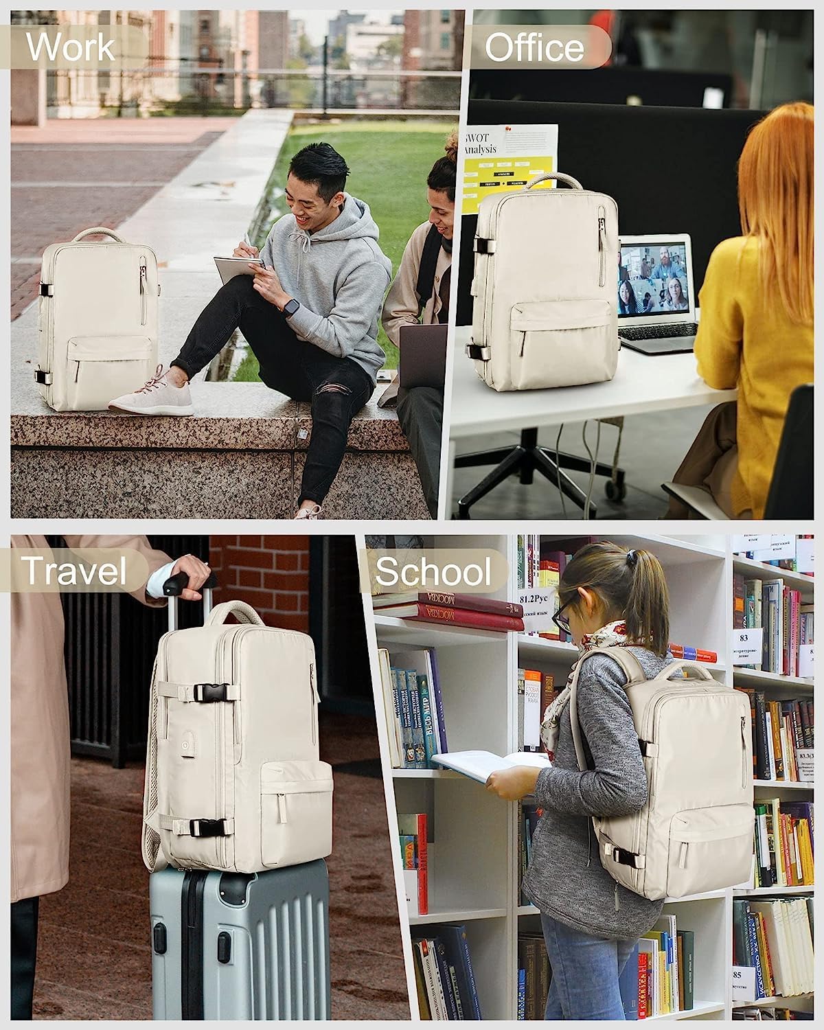 Large Travel Backpack 40L with Laptop Sleeve and Dedicated Shoe Section for Weekend Trips, Hiking & Daily Use