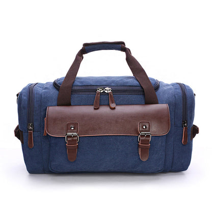 Canvas & Leather Travel Duffel Bag with Water-Resistant Coating – Large Weekender for Trips & Work