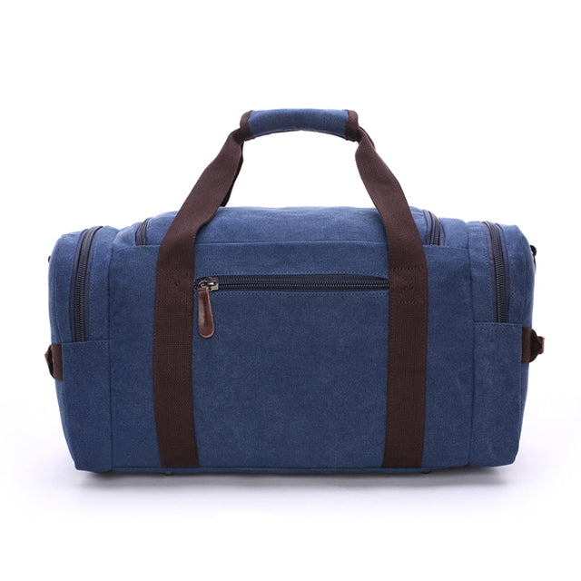 Canvas & Leather Travel Duffel Bag with Water-Resistant Coating – Large Weekender for Trips & Work