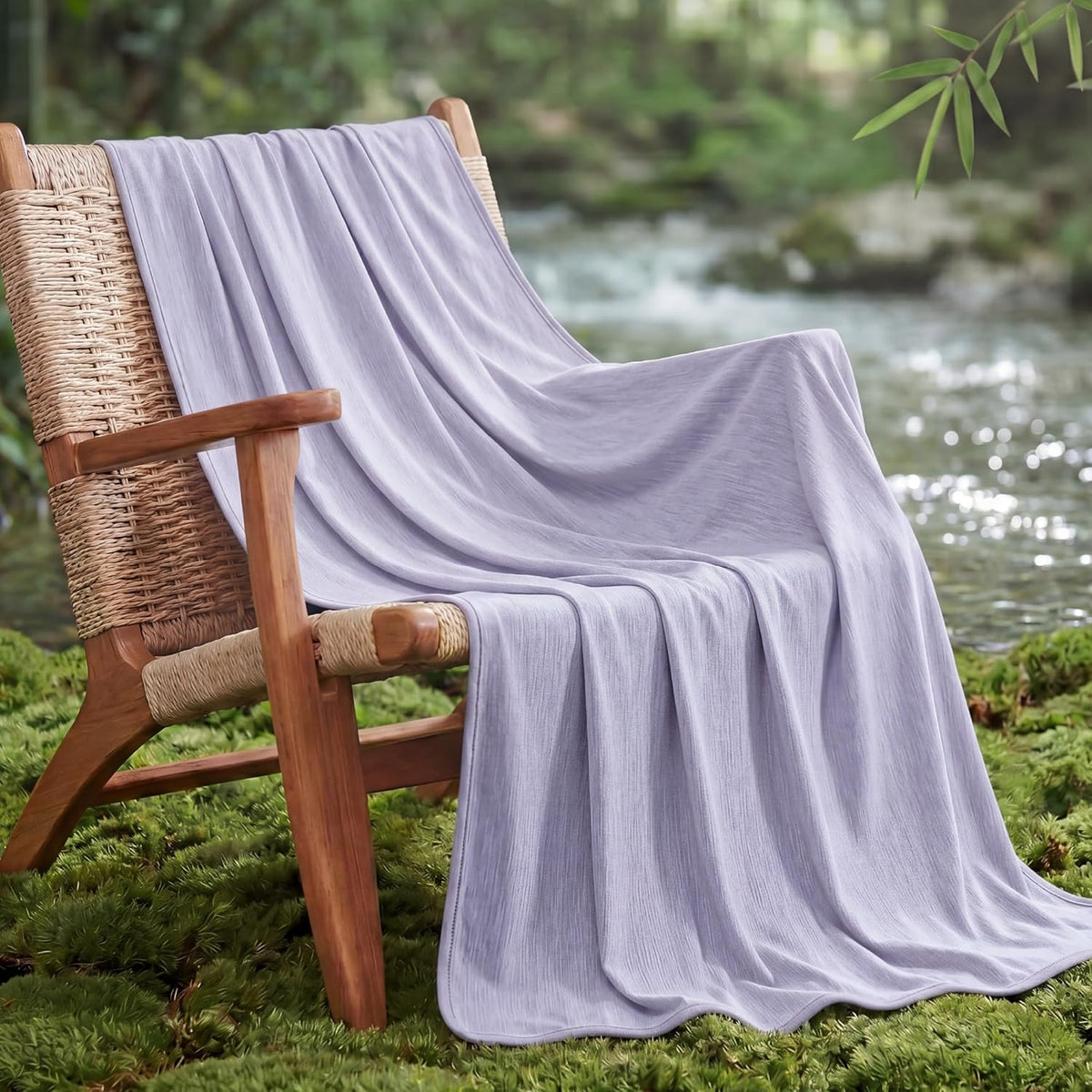 Confort douillet | Couverture rafraîchissante d'été en rayonne de bambou pour les dormeurs qui ont chaud | Jeté léger pour les voyages et l'extérieur