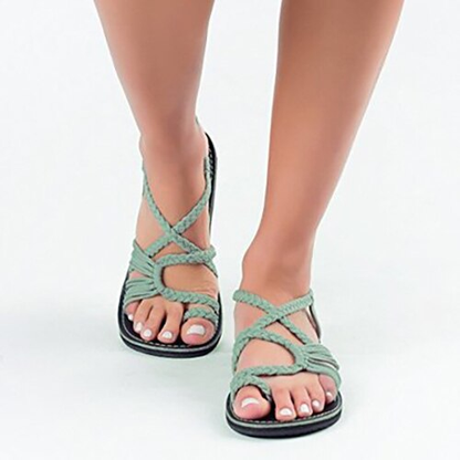 Women's Slip-On Flat Sandals with Cushioned Footbed for Summer Walking & Vacation Wear