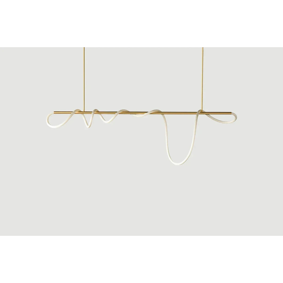 Architectural Surface Mount LED Ceiling Fixture Curved Copper Bar Design for Dining Tables Kitchen Islands Gold Black Silver 24-138 Inches
