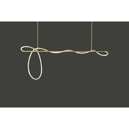 Architectural Surface Mount LED Ceiling Fixture Curved Copper Bar Design for Dining Tables Kitchen Islands Gold Black Silver 24-138 Inches