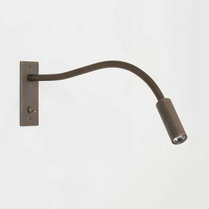 Flexible Gooseneck LED Reading Sconce 14 in Aluminum Indoor Wall Light for Bedroom Hallway Study Modern Task Lighting Push Button Switch