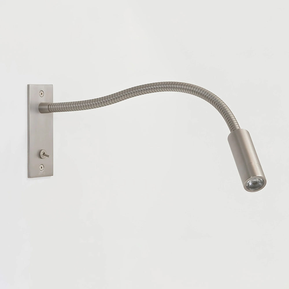 Flexible Gooseneck LED Reading Sconce 14 in Aluminum Indoor Wall Light for Bedroom Hallway Study Modern Task Lighting Push Button Switch