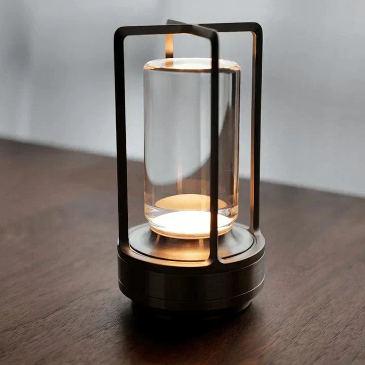 Cordless Bedside Lamp Rechargeable USB Touch Control Crystal Glass 3 Brightness Dimmable Warm Glow for Nightstand Reading Living Room Office