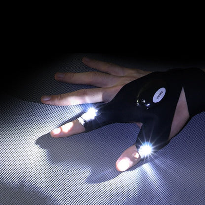 Rechargeable Work Gloves with Built-In LED Finger Lights for Mechanics, Camping, Repair & Night Tasks