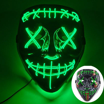 Masque de costume d'Halloween lumineux à LED pour adultes – Masque facial électroluminescent pour fêtes, festivals et cosplay