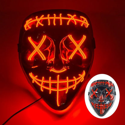Masque de costume d'Halloween lumineux à LED pour adultes – Masque facial électroluminescent pour fêtes, festivals et cosplay