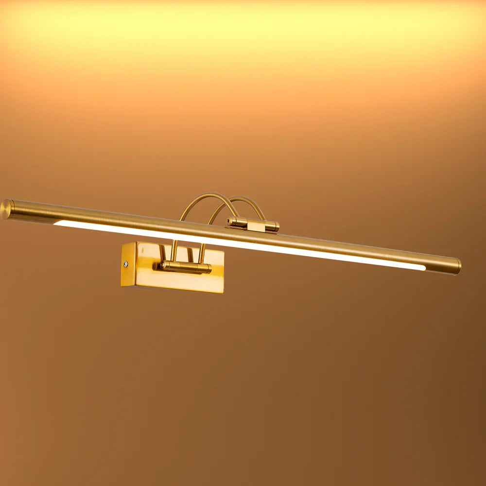 Aluminum Picture Light LED 25 in Gold Vanity Bar for Bathroom Mirror Artwork Hallway Wall Mount Lighting 3000K
