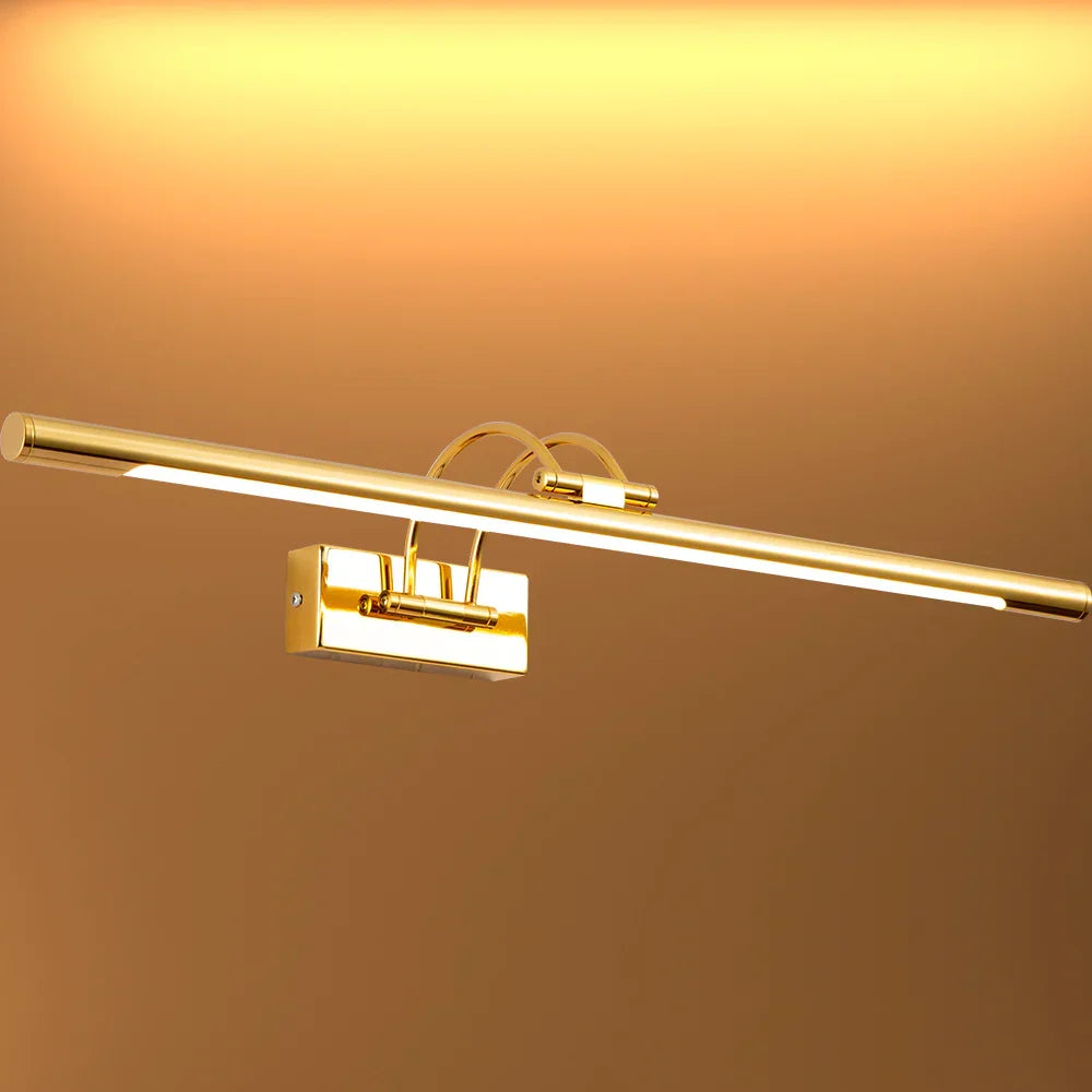 Aluminum Picture Light LED 25 in Gold Vanity Bar for Bathroom Mirror Artwork Hallway Wall Mount Lighting 3000K