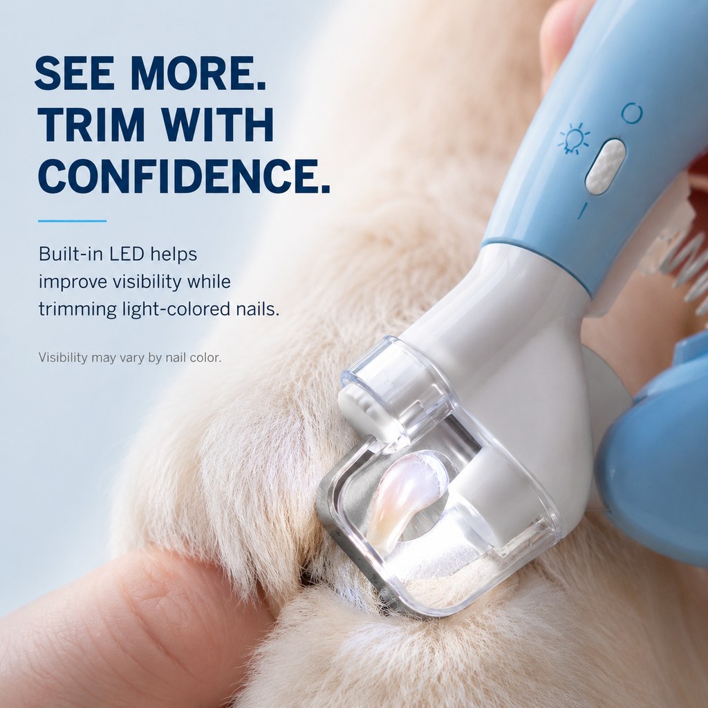 Ortekor Pet Nail Clippers for At-Home Grooming – LED Guard & Mini Styles for Cleaner, Easier Dog & Cat Nail Trims