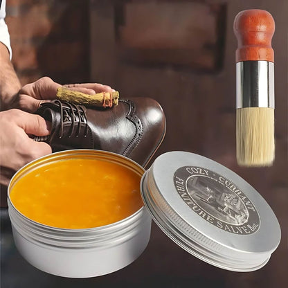 Baume nourrissant pour sièges, sacs, chaussures et vestes en cuir véritable, formule incolore avec applicateur éponge