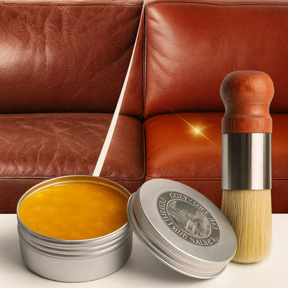 Baume nourrissant pour sièges, sacs, chaussures et vestes en cuir véritable, formule incolore avec applicateur éponge
