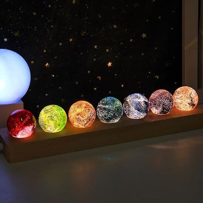 Orb Accent Lamp with Transparent Crystal Ball 3.1 Inches for Bedside Nightstand Bedroom Decor Ambient Lighting Home Office Study