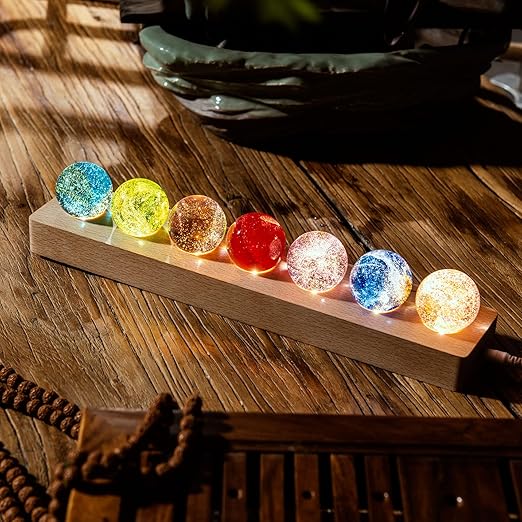 Orb Accent Lamp with Transparent Crystal Ball 3.1 Inches for Bedside Nightstand Bedroom Decor Ambient Lighting Home Office Study