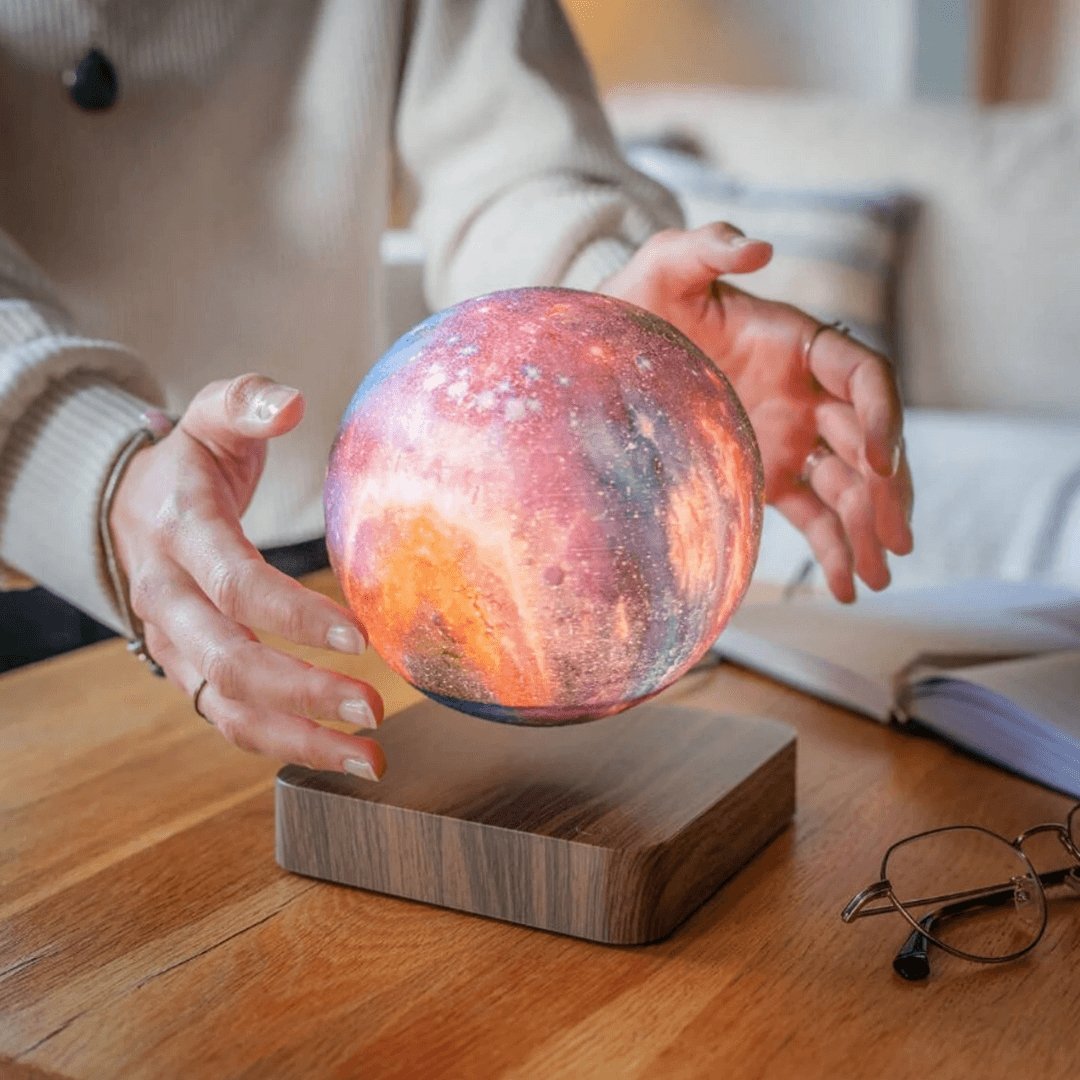 Floating Moon Light with Magnetic Levitation 6-Inch 3D Lunar Surface 16-Color Remote Control Desk Lamp for Bedroom Living Room Office Night