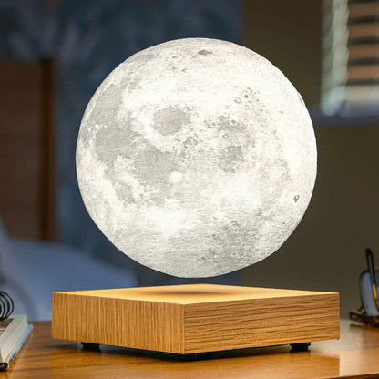 Veilleuse lune flottante magnétique avec sphère lunaire 3D rotative, LED bicolore pour décoration de chambre, bureau ou espace de travail