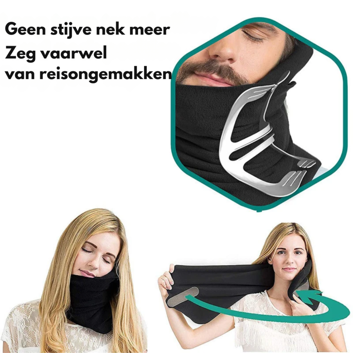 Travel Neck Pillow with Ergonomic Support – Lightweight Memory Foam Headrest for Airplane, Car & Train – Machine Washable Cover for Men &