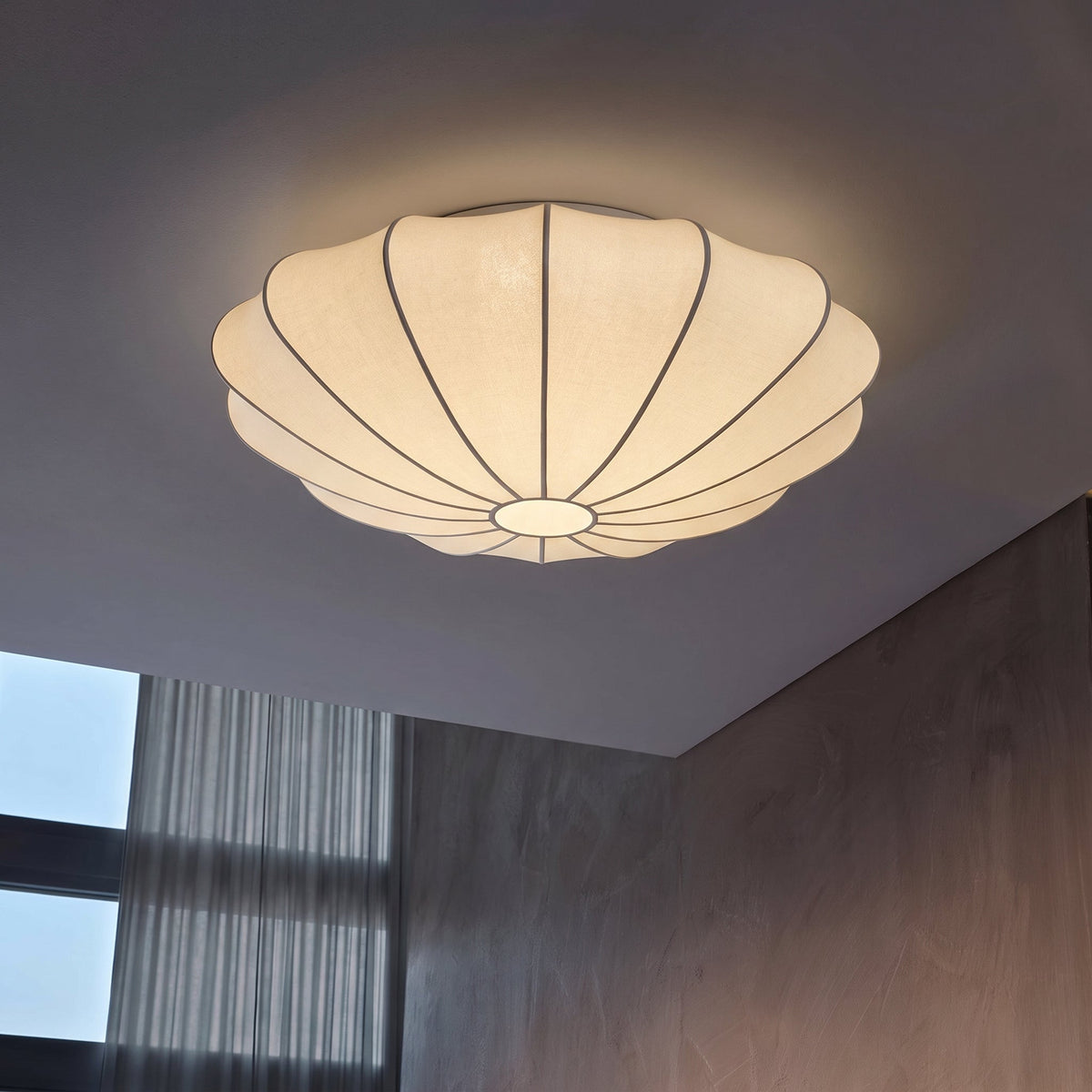 Silk Fiber Cocoon Flush Mount Ceiling Light with Warm Glow for Living Room & Bedroom | 3000K LED