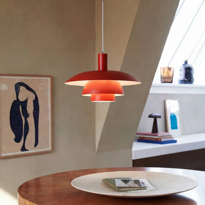 Scandinavian Metal Pendant Light with Integrated LED – Dimmable Ceiling Fixture for Dining Room & Kitchen – 11.4 in or 15.4 in Diameter
