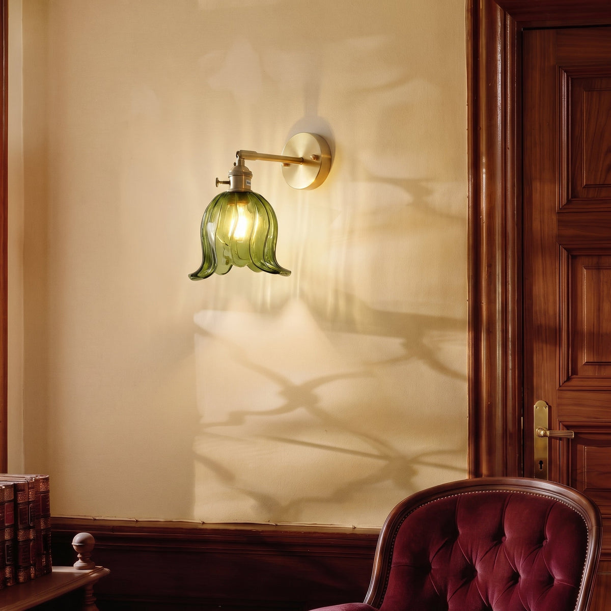 Glass Flower Wall Sconce Light Fixture – Handblown Bloom Design for Living Room, Hallway & Bedroom – Warm 3000K LED – 6 in Diameter