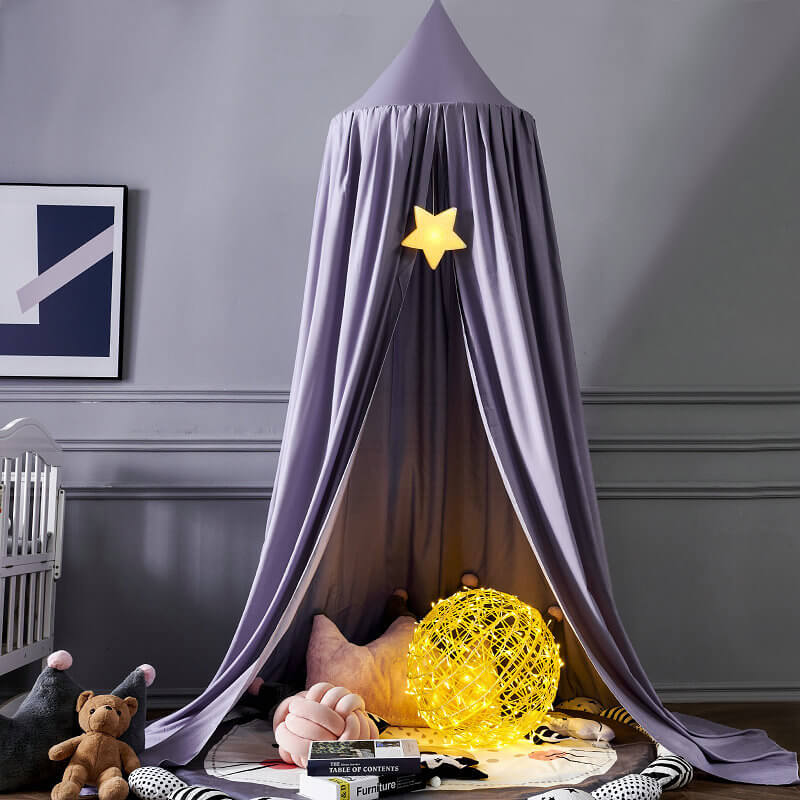Kids Bed Tent Canopy Light Blocking Play Curtain for Girls Boys Crib Nursery Princess Dome Netting Drape with Hanging Hook 98 Inch Tall