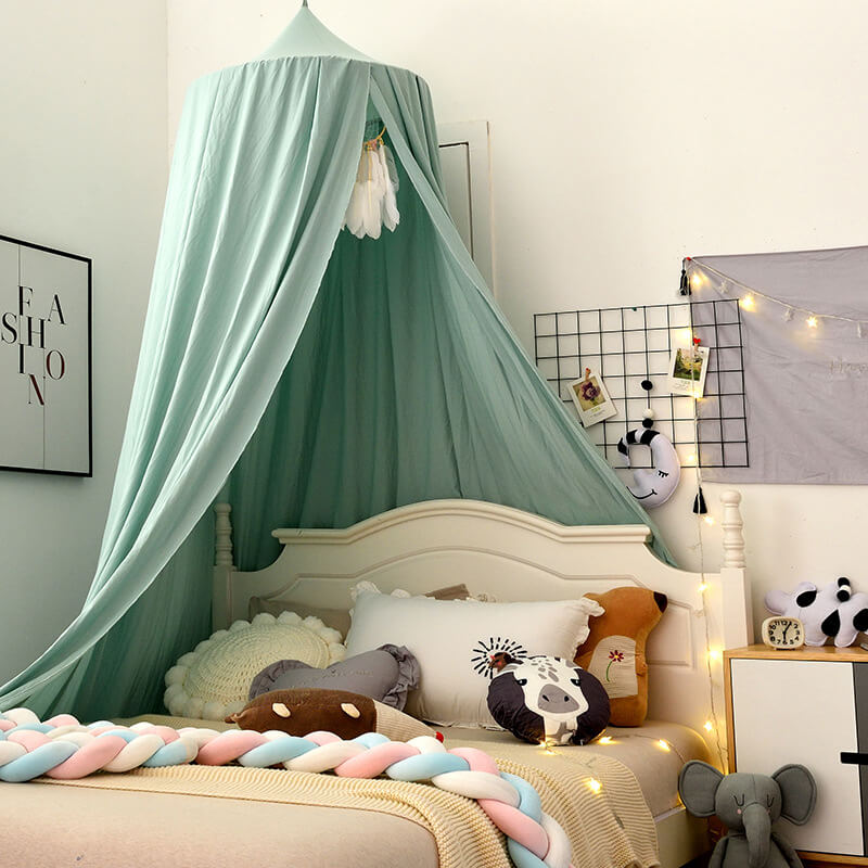 Kids Bed Tent Canopy Light Blocking Play Curtain for Girls Boys Crib Nursery Princess Dome Netting Drape with Hanging Hook 98 Inch Tall