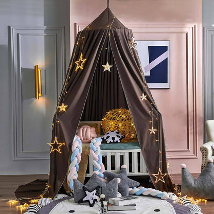Kids Bed Tent Canopy Light Blocking Play Curtain for Girls Boys Crib Nursery Princess Dome Netting Drape with Hanging Hook 98 Inch Tall