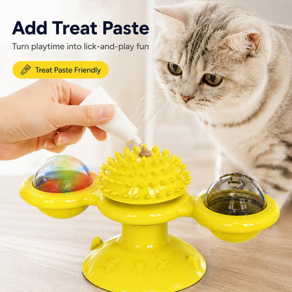 Ortekor Light-Up Spinning Cat Windmill Toy for Indoor Play & Boredom Relief
