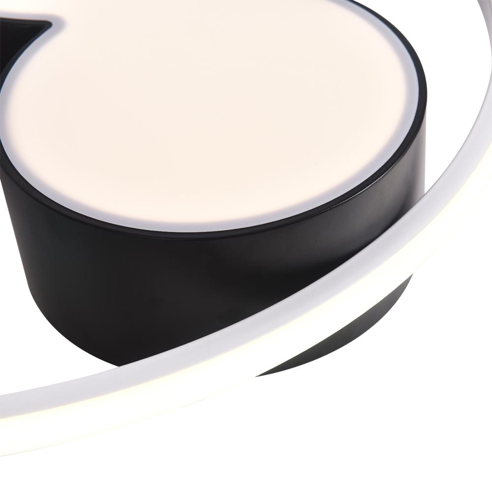 Dimmable LED Flush Mount Kids Room Light with Remote Control – Black & White Character-Inspired Fixture, 18 or 20 Inch, Adjustable Brightnes