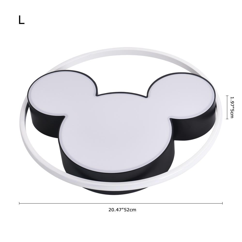 Dimmable LED Flush Mount Kids Room Light with Remote Control – Black & White Character-Inspired Fixture, 18 or 20 Inch, Adjustable Brightnes