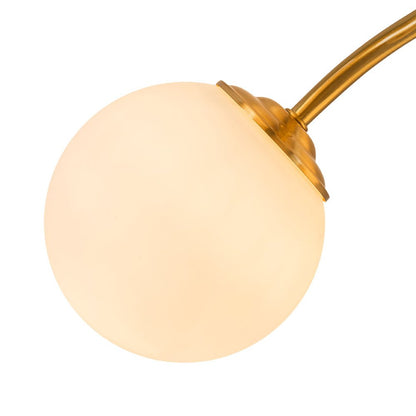 Starburst Ceiling Light with Frosted Globe Shades – Mid-Century Modern Semi-Flush Mount Fixture in Gold Tone