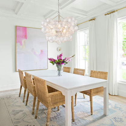 Multi-Globe Textured Glass Ceiling Fixture with Adjustable Chain Hardwired Dimmable Lighting for Dining Room Entryway Bedroom