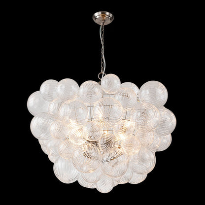 Multi-Globe Textured Glass Ceiling Fixture with Adjustable Chain Hardwired Dimmable Lighting for Dining Room Entryway Bedroom