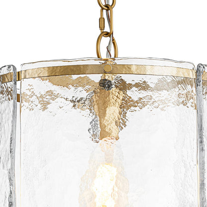 Single-Light Cylinder Glass Pendant with Metal Frame for Kitchen Island & Dining Room
