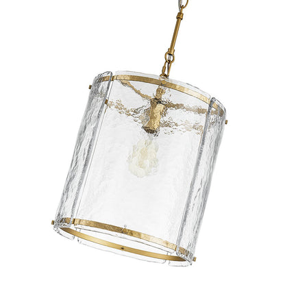 Single-Light Cylinder Glass Pendant with Metal Frame for Kitchen Island & Dining Room