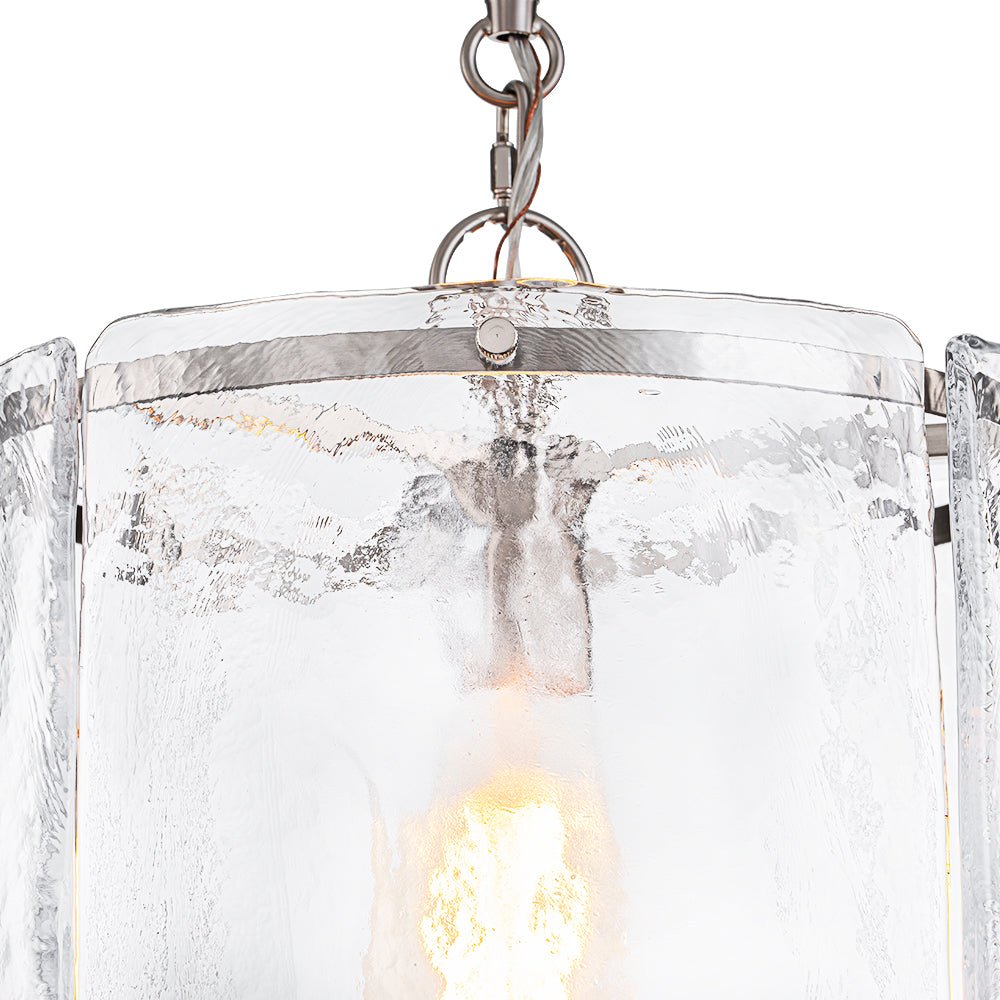 Single-Light Cylinder Glass Pendant with Metal Frame for Kitchen Island & Dining Room
