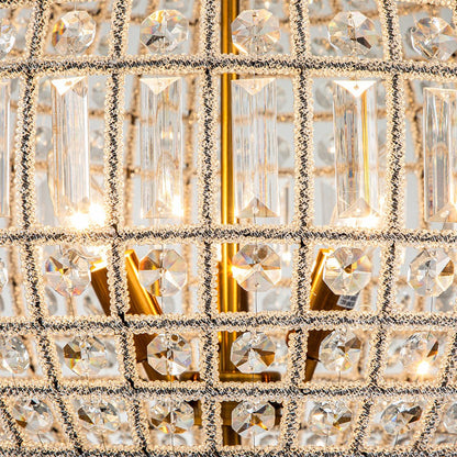 Lustre sphérique en cristal avec structure en laiton vieilli – Luminaire de plafond filaire pour salle à manger et entrée