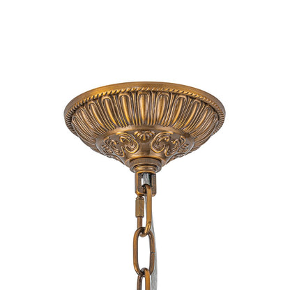 Lustre sphérique en cristal avec structure en laiton vieilli – Luminaire de plafond filaire pour salle à manger et entrée