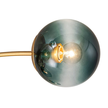 12-Arm Starburst Ceiling Light with Gradient Azure Sphere Shades & Metallic Finish for Entryway