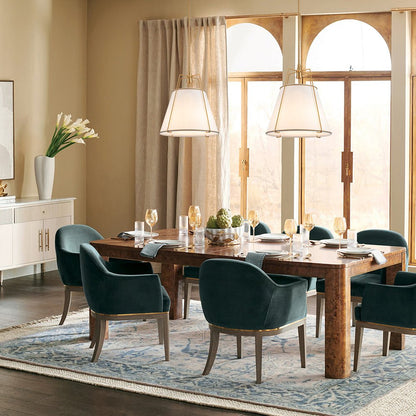 Tapered Fabric Drum Lantern Chandelier with Adjustable Height for Dining Room & Entryway