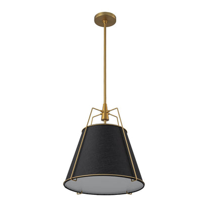 Tapered Fabric Drum Lantern Chandelier with Adjustable Height for Dining Room & Entryway