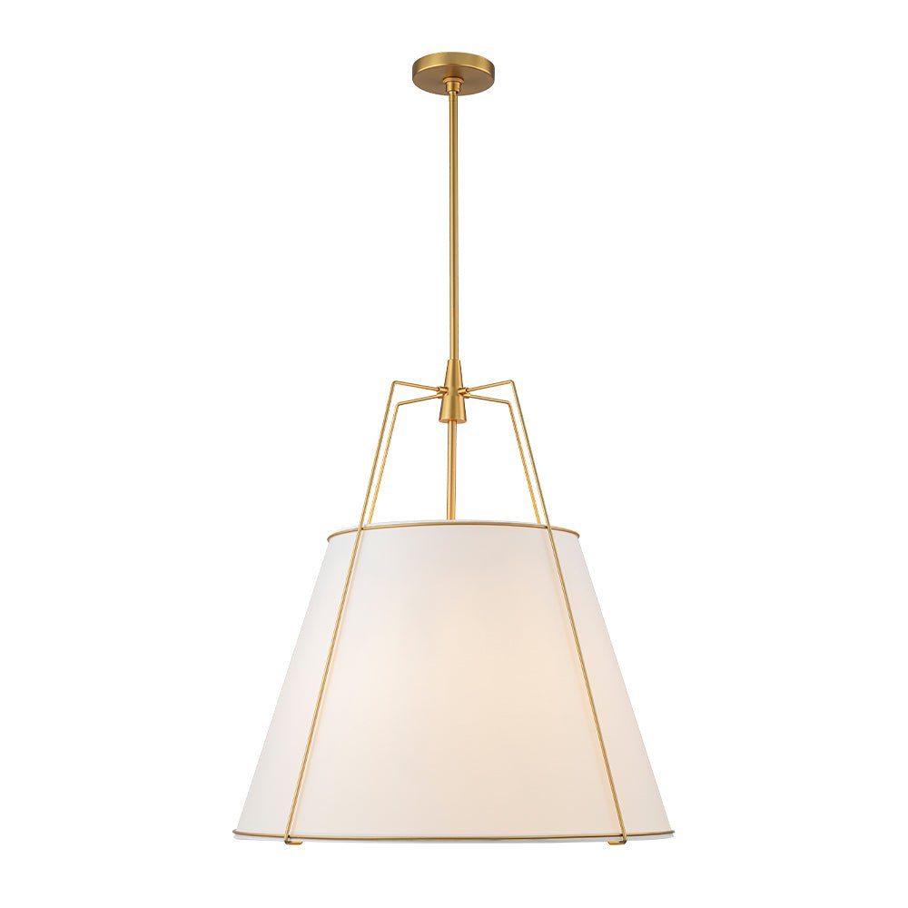 Tapered Fabric Drum Lantern Chandelier with Adjustable Height for Dining Room & Entryway