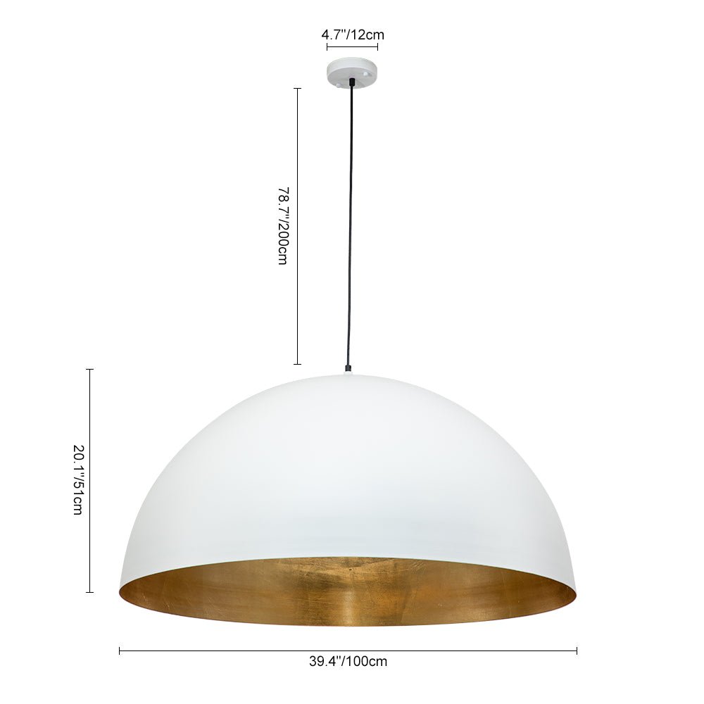 Statement Bowl Pendant Ceiling Light with Gold Interior – Adjustable Cable & Dimmable for Kitchen Island, Dining