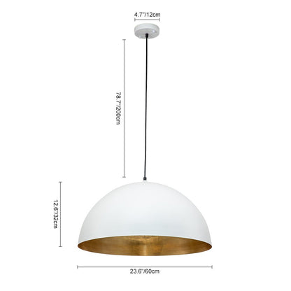 Statement Bowl Pendant Ceiling Light with Gold Interior – Adjustable Cable & Dimmable for Kitchen Island, Dining
