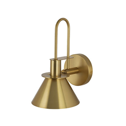 Adjustable Gooseneck Reading Sconce Metal Cone Shade Wall Light for Bedroom Hallway Nightstand Modern Mid-Century Bedside Downlight